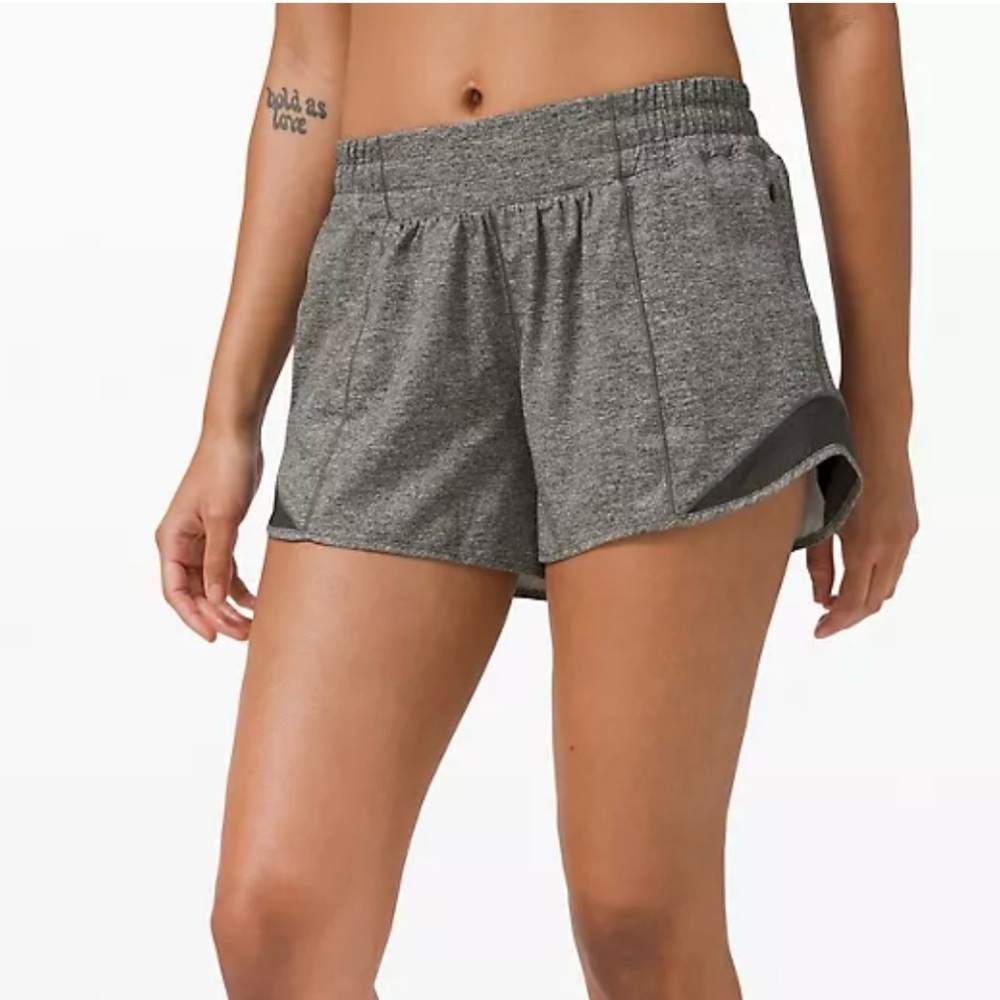 lululemon Hotty Hot Low Rise 4”Charcoal Athletic Shorts